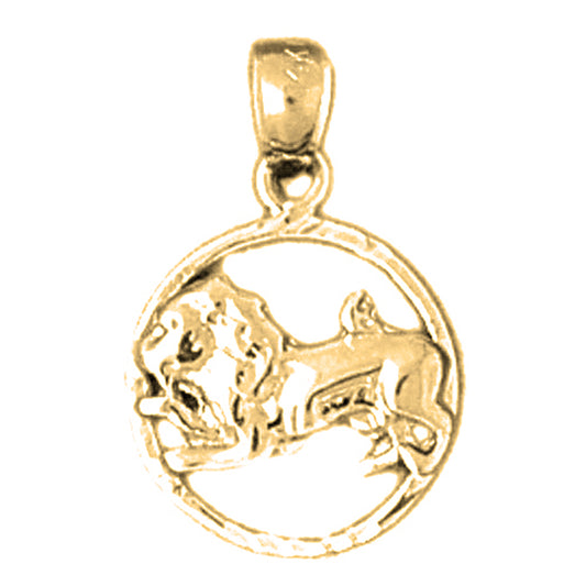 14K or 18K Gold Zodiac - Leo Pendant