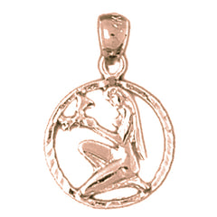 14K or 18K Gold Zodiac - Virgo Pendant