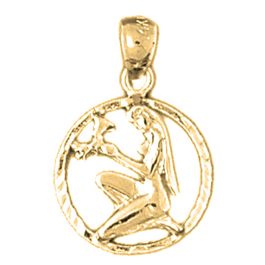 14K or 18K Gold Zodiac - Virgo Pendant