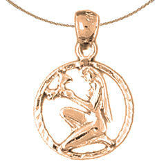14K or 18K Gold Zodiac - Virgo Pendant