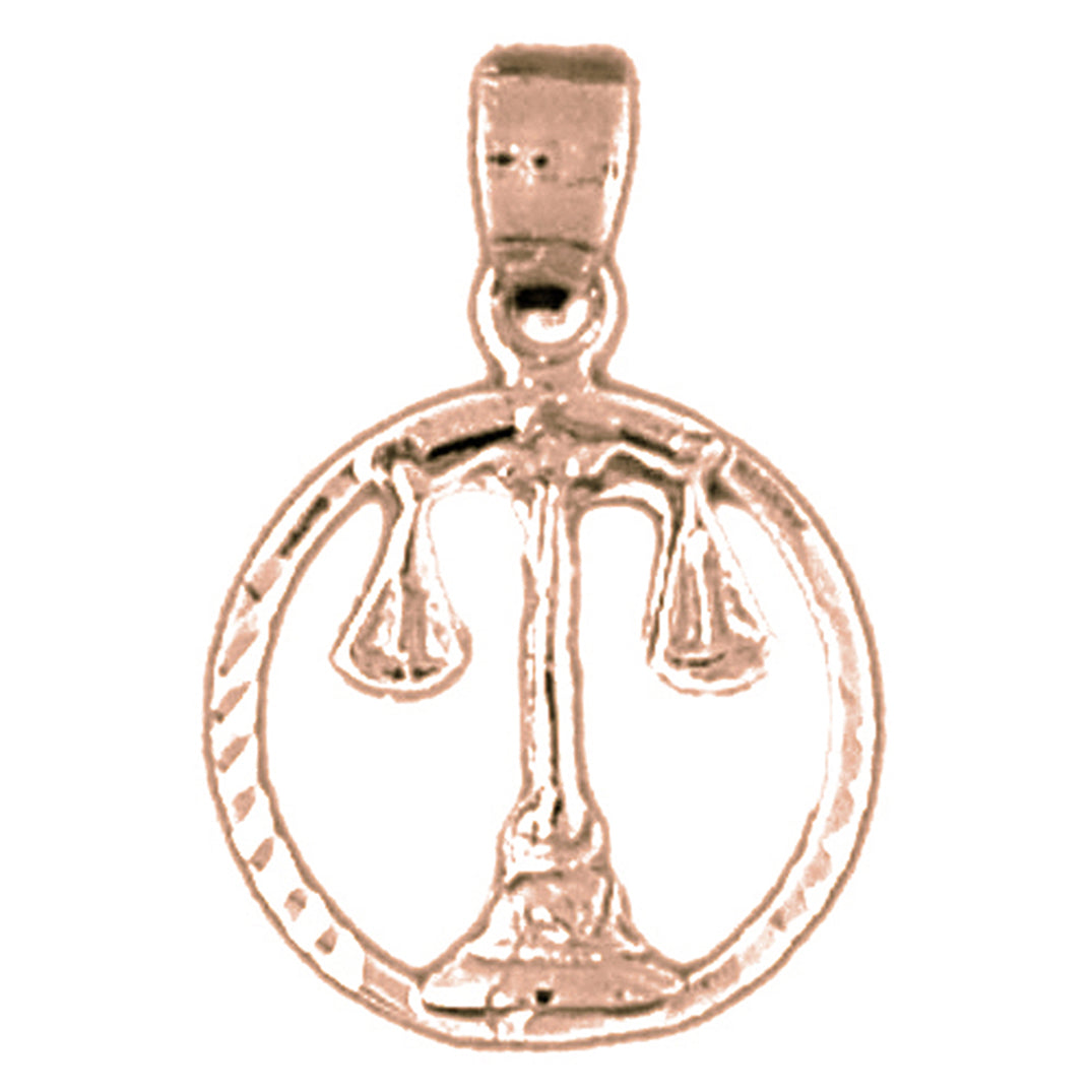 14K or 18K Gold Zodiac - Libra Pendant
