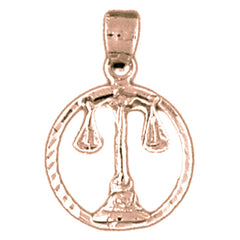 14K or 18K Gold Zodiac - Libra Pendant