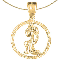 10K, 14K or 18K Gold Zodiac - Virgo Pendant