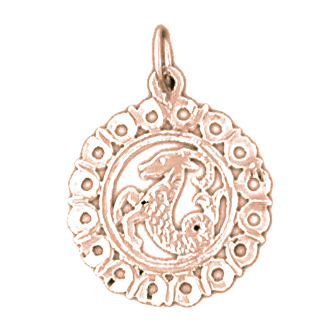 14K or 18K Gold Zodiac - Capricorn Pendant