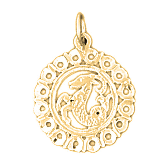 14K or 18K Gold Zodiac - Capricorn Pendant