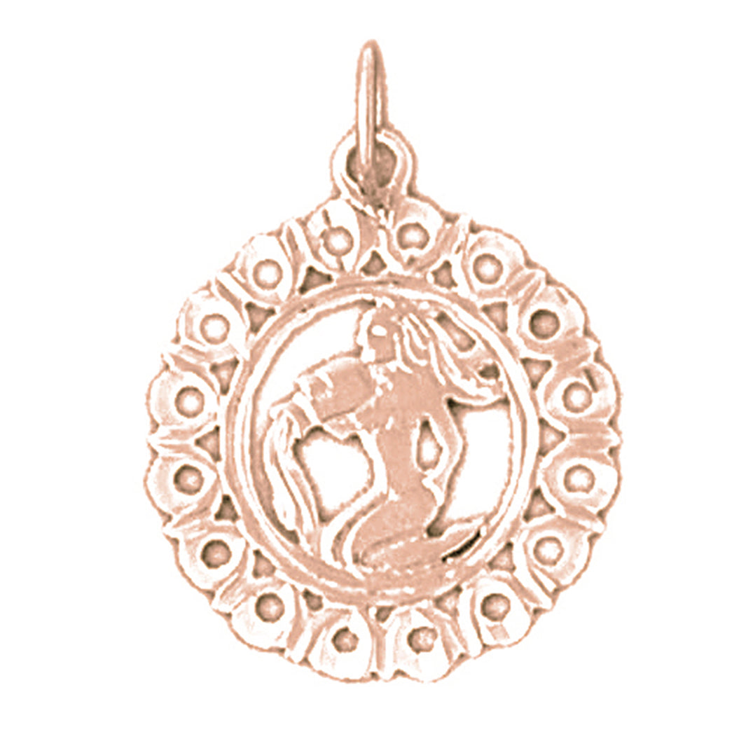 14K or 18K Gold Zodiac - Aquarius Pendant