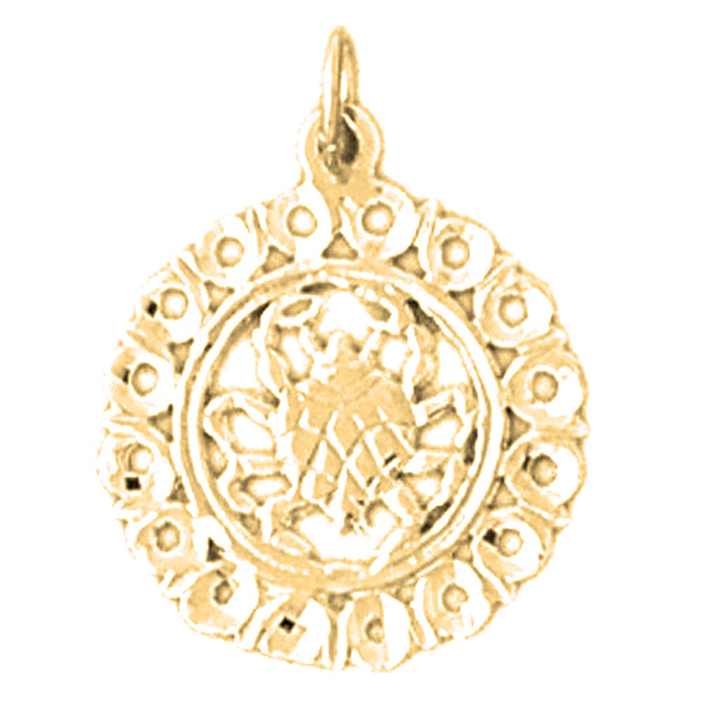 14K or 18K Gold Zodiac - Cancer Pendant