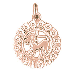14K or 18K Gold Zodiac - Leo Pendant