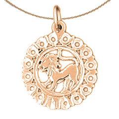 14K or 18K Gold Zodiac - Leo Pendant