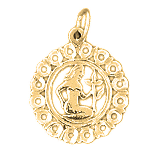 14K or 18K Gold Zodiac - Virgo Pendant
