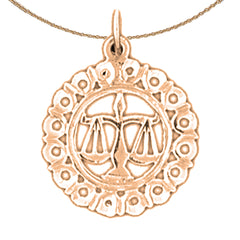 14K or 18K Gold Zodiac - Libra Pendant