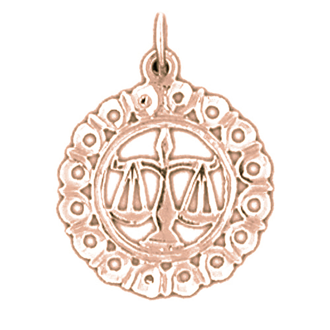 14K or 18K Gold Zodiac - Libra Pendant
