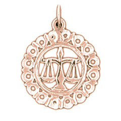 14K or 18K Gold Zodiac - Libra Pendant