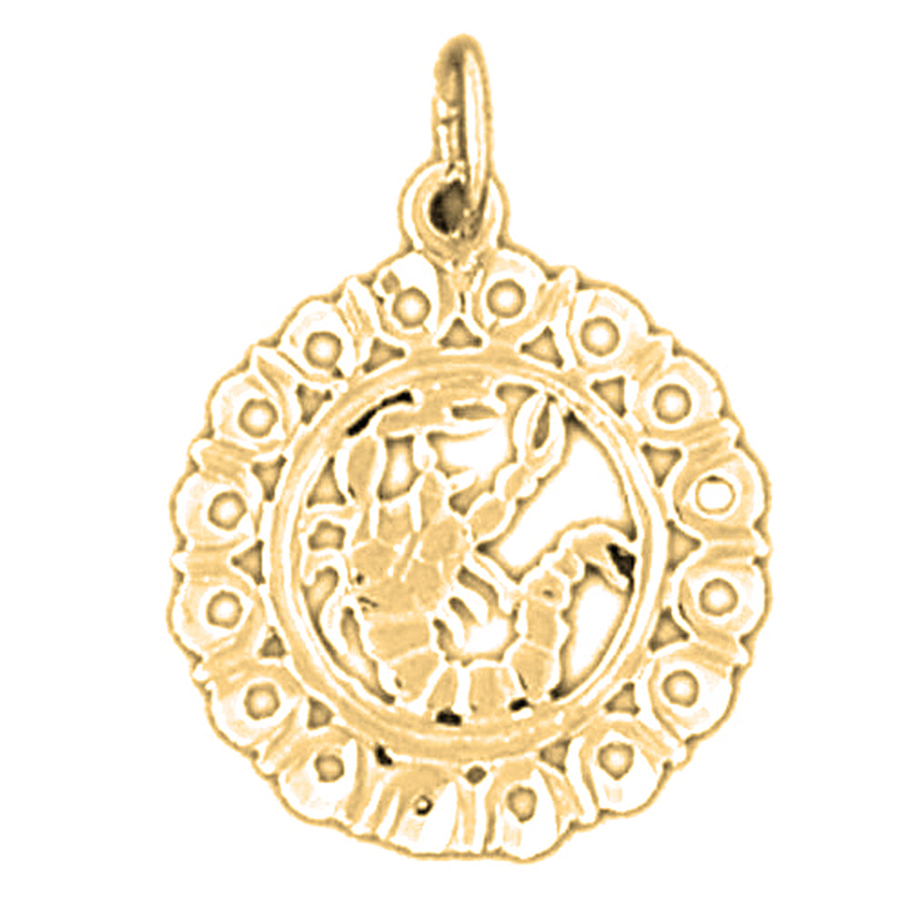 14K or 18K Gold Zodiac - Scorpio Pendant