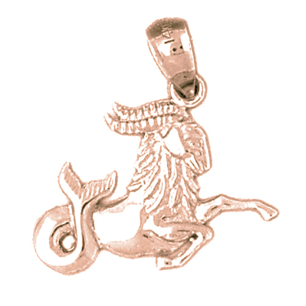 14K or 18K Gold Zodiac - Capricorn Pendant