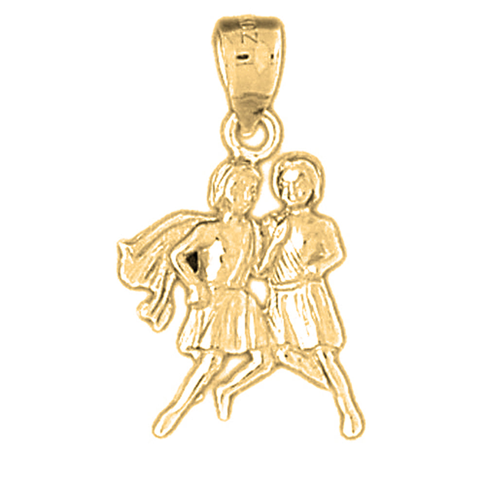 14K or 18K Gold Zodiac - Gemini Pendant