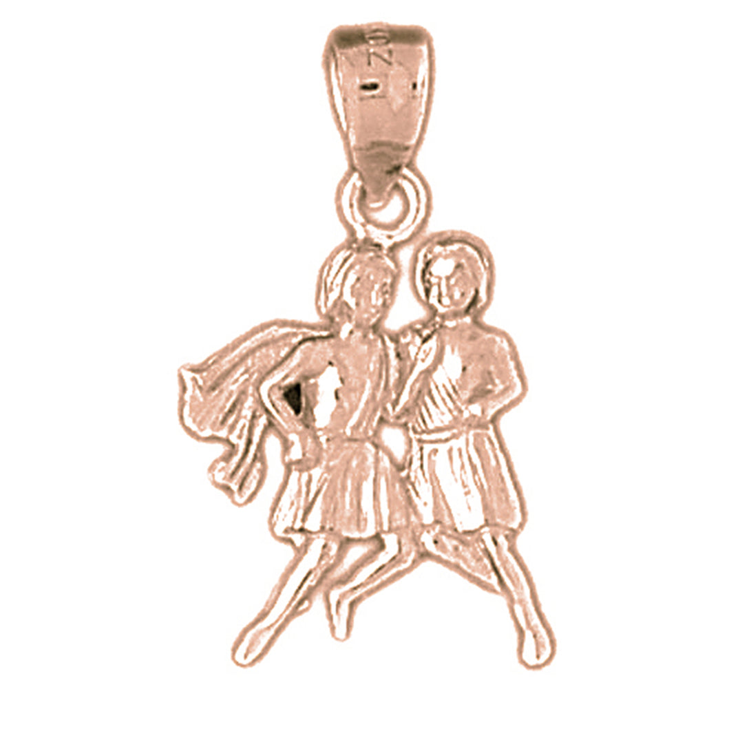 14K or 18K Gold Zodiac - Gemini Pendant