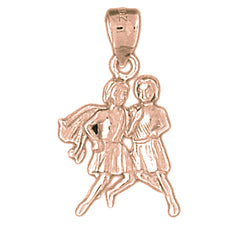 14K or 18K Gold Zodiac - Gemini Pendant