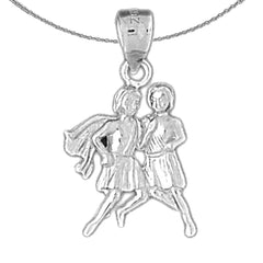 14K oder 18K Gold Sternzeichen - Zwillinge Anhänger