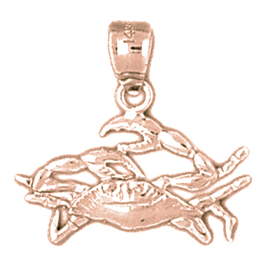 14K or 18K Gold Zodiac - Cancer Pendant