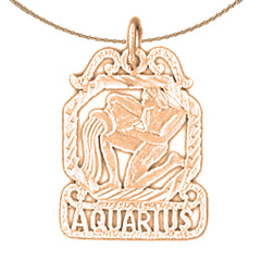 14K or 18K Gold Zodiac - Aquarius Pendant