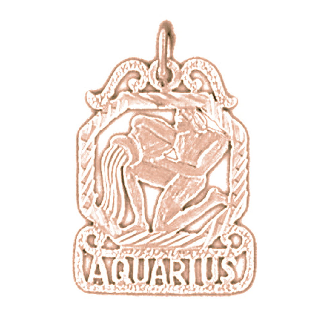14K or 18K Gold Zodiac - Aquarius Pendant