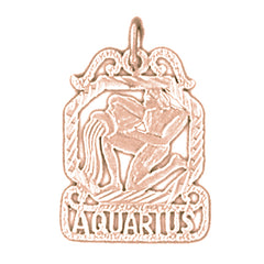 14K or 18K Gold Zodiac - Aquarius Pendant