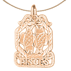 14K or 18K Gold Zodiac - Pisces Pendant
