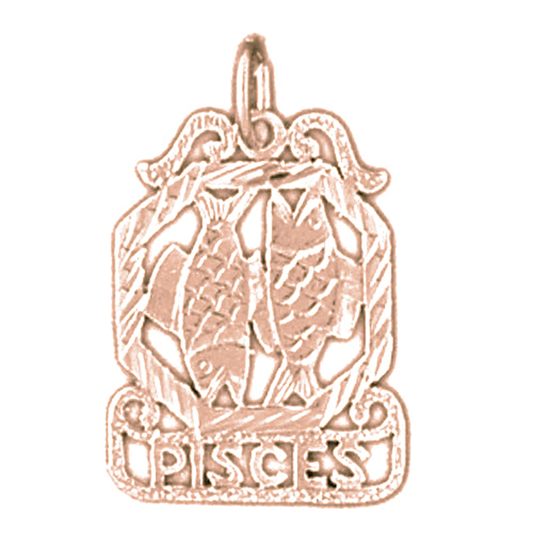 14K or 18K Gold Zodiac - Pisces Pendant