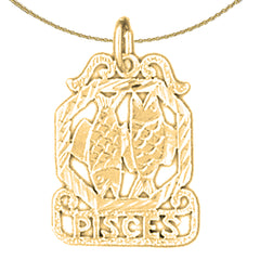 14K or 18K Gold Zodiac - Pisces Pendant