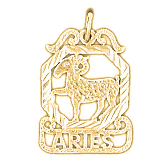 14K or 18K Gold Zodiac - Aries Pendant