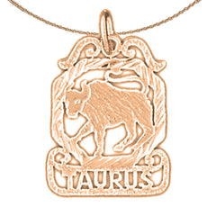 14K or 18K Gold Zodiac - Taurus Pendant