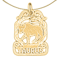 14K or 18K Gold Zodiac - Taurus Pendant