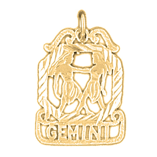 14K or 18K Gold Zodiac - Gemini Pendant
