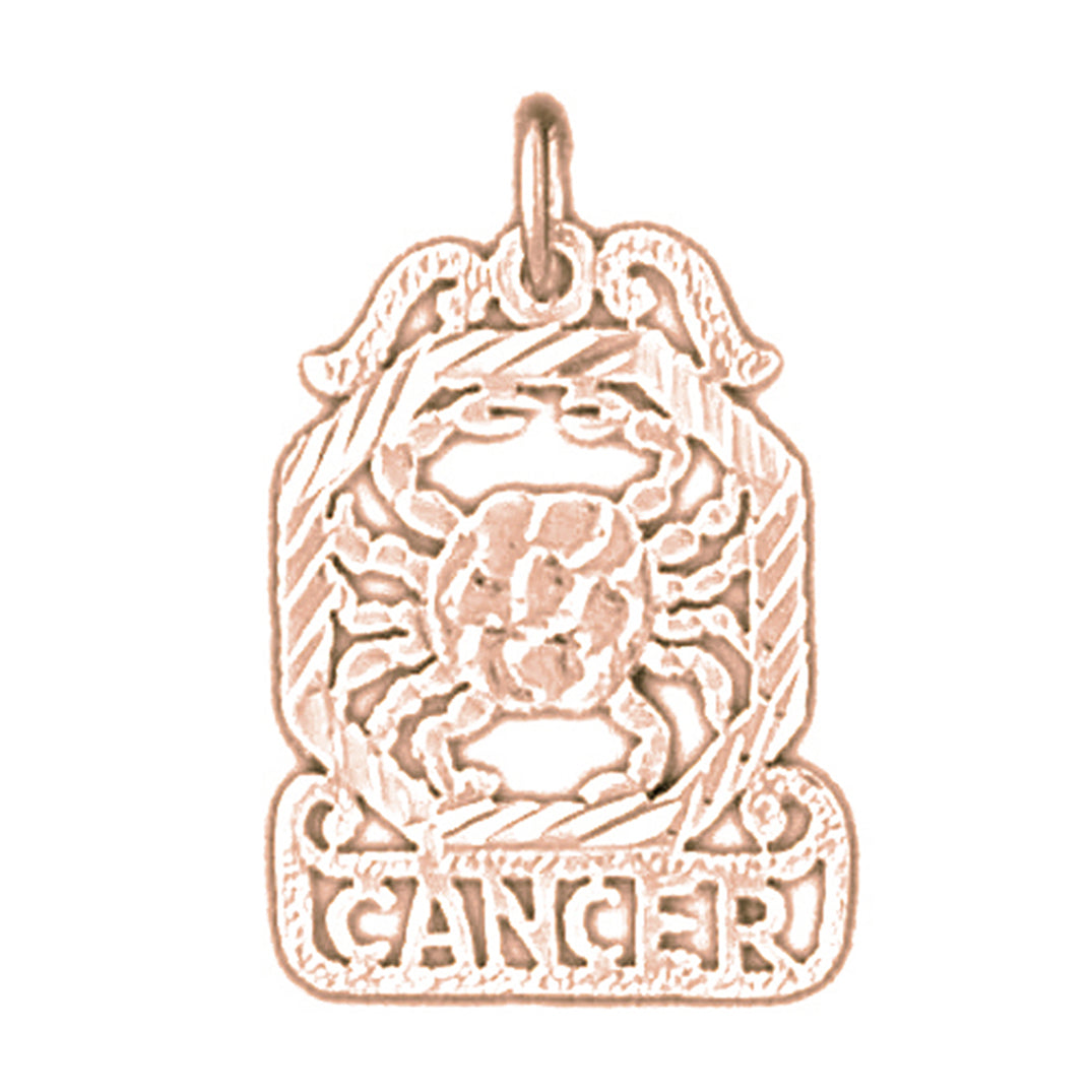 14K or 18K Gold Zodiac - Cancer Pendant