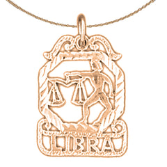 14K oder 18K Gold Sternzeichen - Waage Anhänger