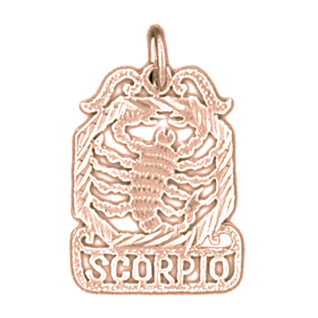 14K or 18K Gold Zodiac - Scorpio Pendant