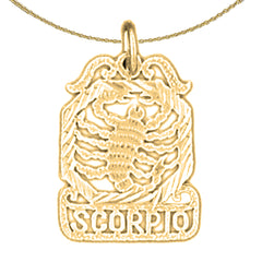 14K or 18K Gold Zodiac - Scorpio Pendant