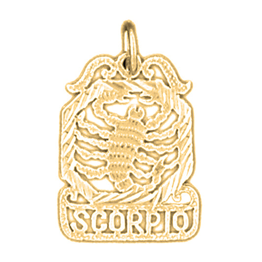 14K or 18K Gold Zodiac - Scorpio Pendant
