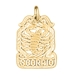 14K or 18K Gold Zodiac - Scorpio Pendant