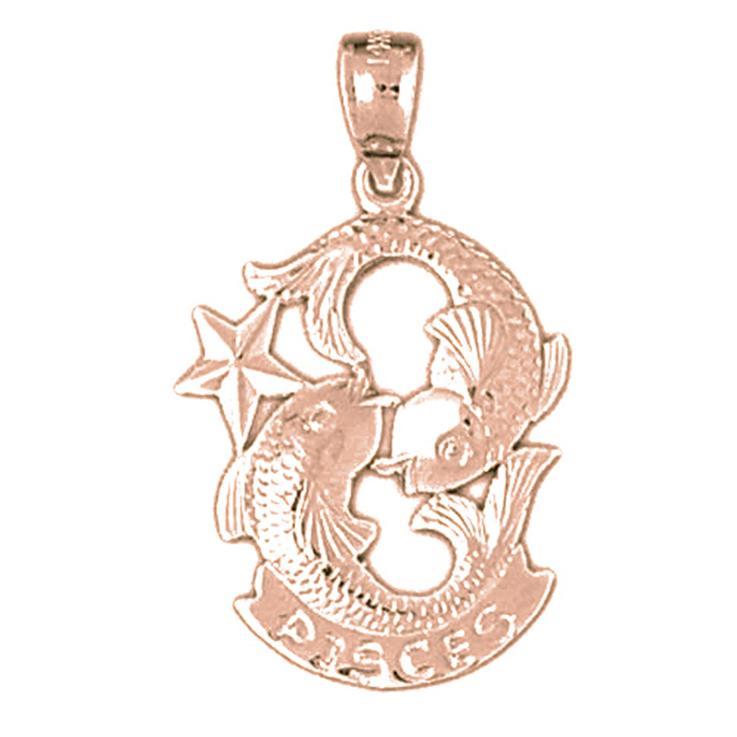 14K or 18K Gold Zodiac - Pisces Pendant