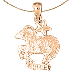 14K oder 18K Gold Sternzeichen - Widder Anhänger