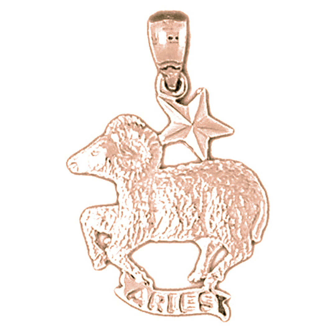 14K or 18K Gold Zodiac - Aries Pendant