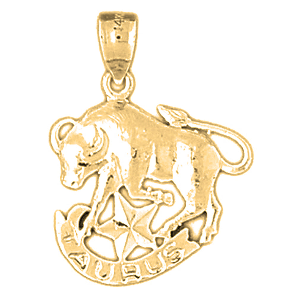 14K or 18K Gold Zodiac - Taurus Pendant
