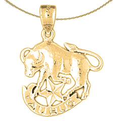 14K oder 18K Gold Sternzeichen - Stier Anhänger