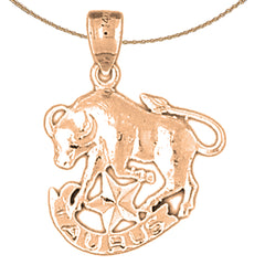 14K oder 18K Gold Sternzeichen - Stier Anhänger
