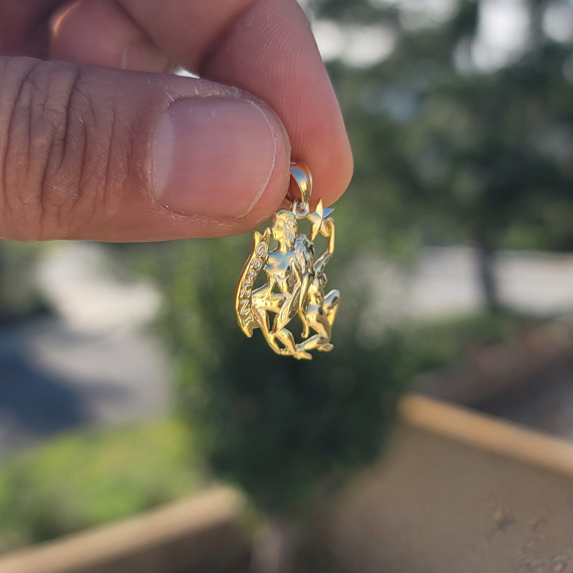 14K or 18K Gold Zodiac - Gemini Pendant