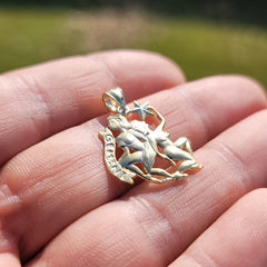 14K oder 18K Gold Sternzeichen - Zwillinge Anhänger