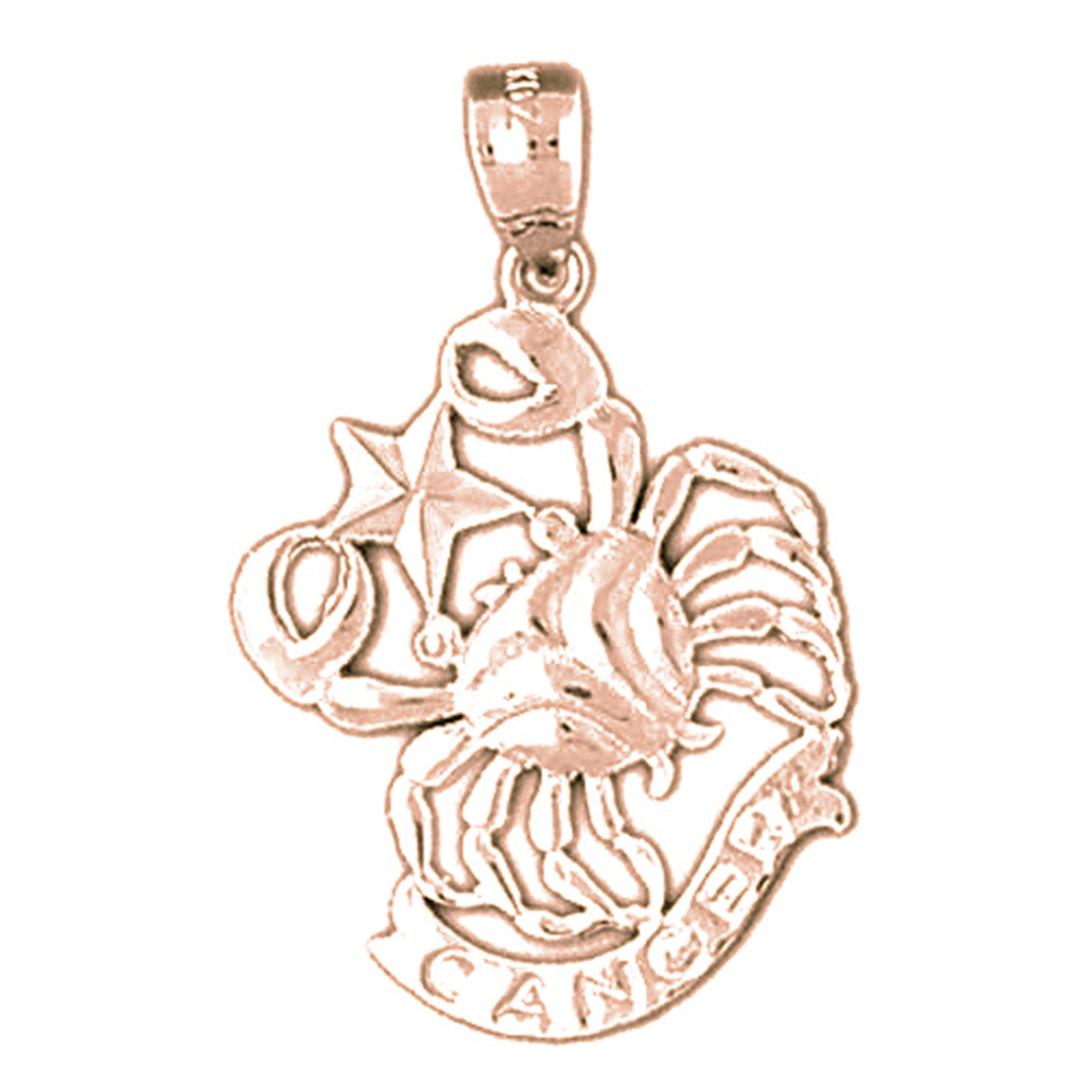 14K or 18K Gold Zodiac - Cancer Pendant