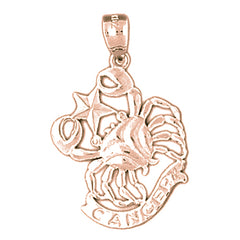 14K or 18K Gold Zodiac - Cancer Pendant